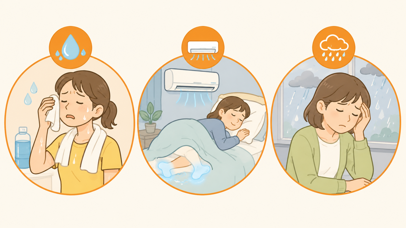 6月に足がつりやすくなる3つの原因イメージ